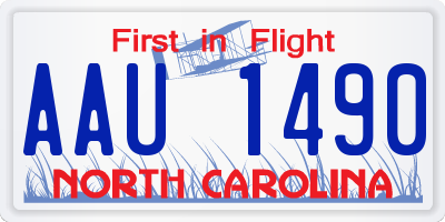 NC license plate AAU1490