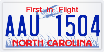 NC license plate AAU1504