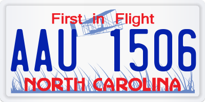 NC license plate AAU1506