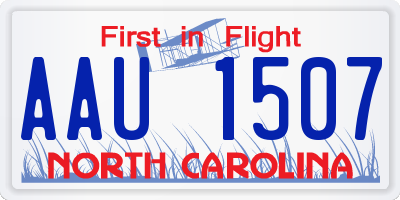 NC license plate AAU1507
