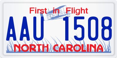 NC license plate AAU1508