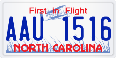 NC license plate AAU1516
