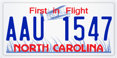 NC license plate AAU1547