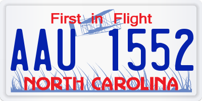 NC license plate AAU1552