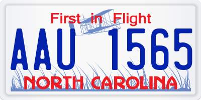 NC license plate AAU1565