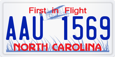 NC license plate AAU1569
