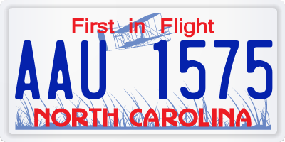 NC license plate AAU1575