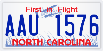 NC license plate AAU1576