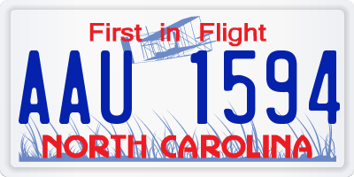 NC license plate AAU1594