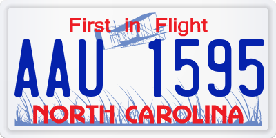 NC license plate AAU1595