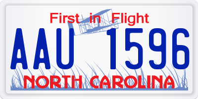 NC license plate AAU1596