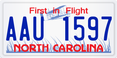 NC license plate AAU1597