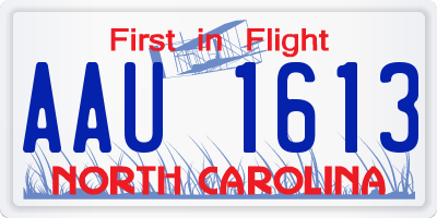 NC license plate AAU1613