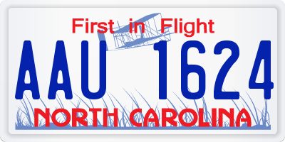 NC license plate AAU1624