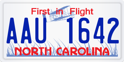 NC license plate AAU1642