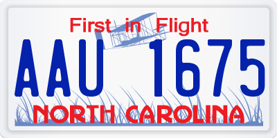 NC license plate AAU1675