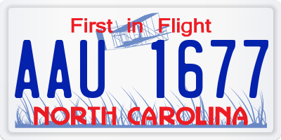NC license plate AAU1677