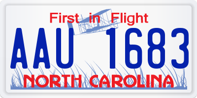NC license plate AAU1683