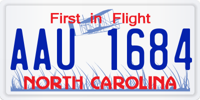 NC license plate AAU1684