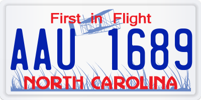NC license plate AAU1689