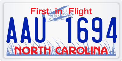 NC license plate AAU1694