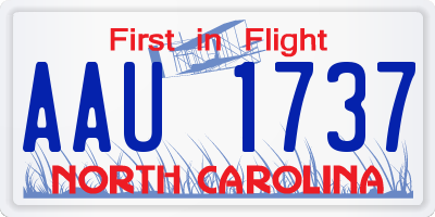 NC license plate AAU1737