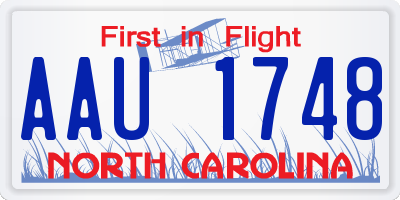 NC license plate AAU1748