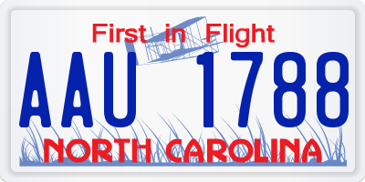 NC license plate AAU1788