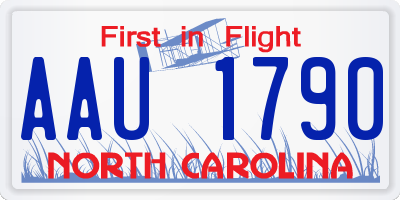 NC license plate AAU1790