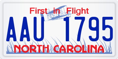 NC license plate AAU1795