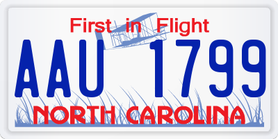 NC license plate AAU1799