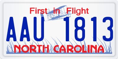 NC license plate AAU1813
