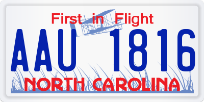 NC license plate AAU1816