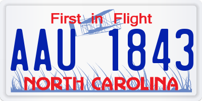 NC license plate AAU1843
