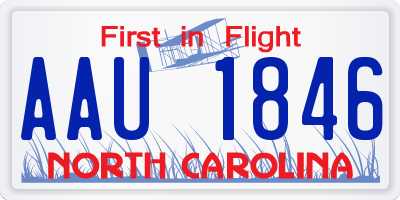 NC license plate AAU1846