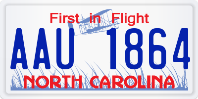 NC license plate AAU1864