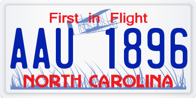 NC license plate AAU1896