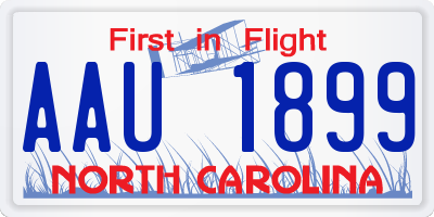 NC license plate AAU1899