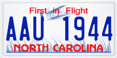 NC license plate AAU1944