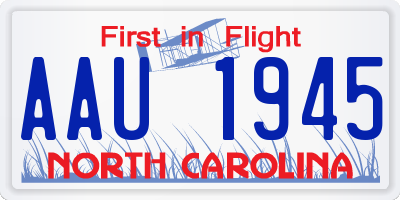 NC license plate AAU1945