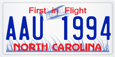 NC license plate AAU1994