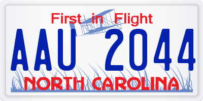 NC license plate AAU2044