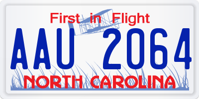 NC license plate AAU2064