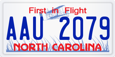 NC license plate AAU2079