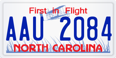 NC license plate AAU2084
