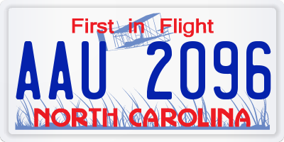 NC license plate AAU2096