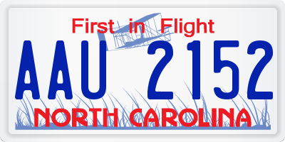 NC license plate AAU2152