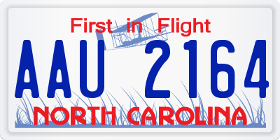 NC license plate AAU2164