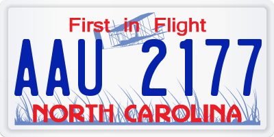 NC license plate AAU2177