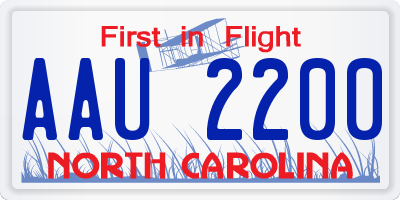NC license plate AAU2200